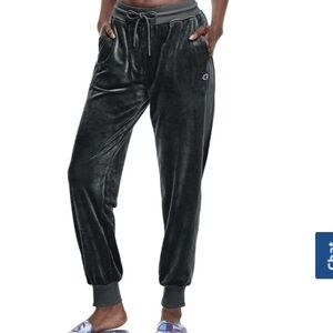 Xersion Studio Black Velour Joggers with Track Pant Stripes Size Medium NWT